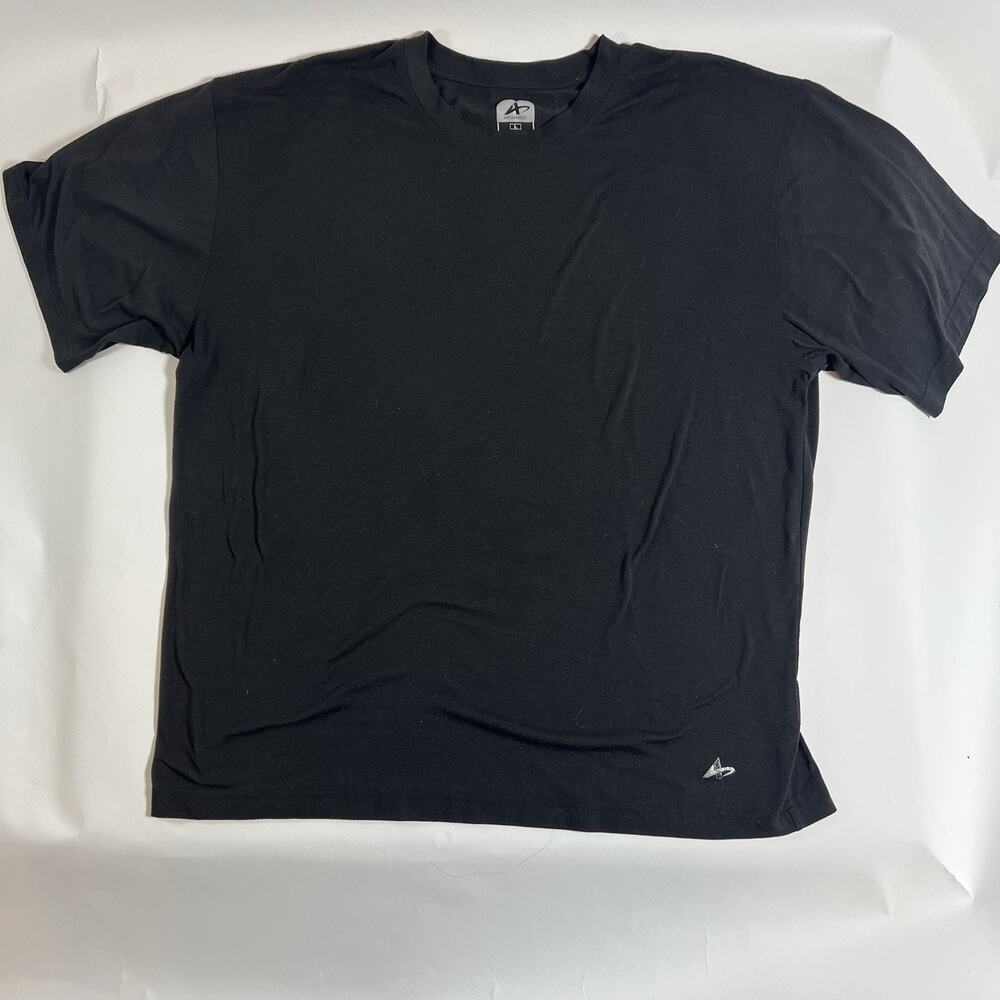 Athletech Men’s L Black Short Sleeve Crew Neck‎ Stretch Jersey Logo Tee